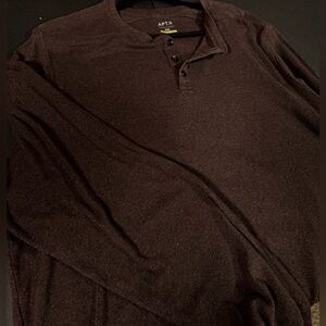 APT.9 Premier Flex Brown Long Sleeve Henley Button-Up Shirt Men's Size XXL